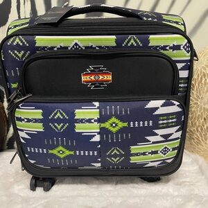 Native Geometric Black and Green Travel Bag
